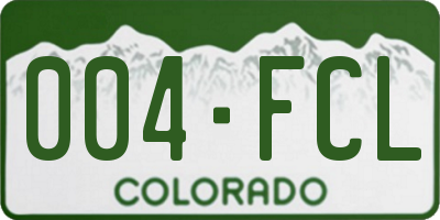 CO license plate 004FCL