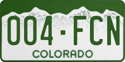 CO license plate 004FCN