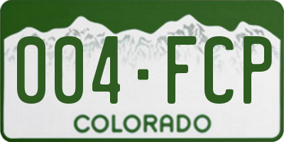 CO license plate 004FCP