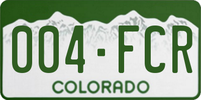 CO license plate 004FCR