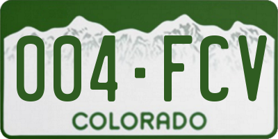 CO license plate 004FCV
