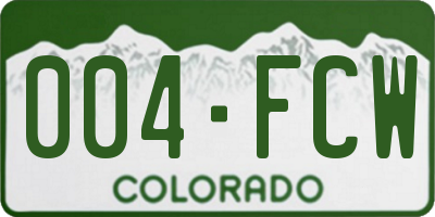 CO license plate 004FCW