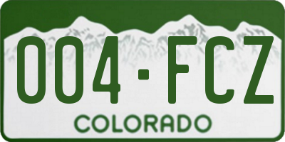 CO license plate 004FCZ