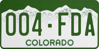 CO license plate 004FDA