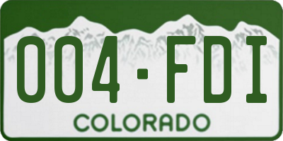 CO license plate 004FDI