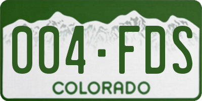 CO license plate 004FDS