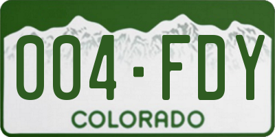 CO license plate 004FDY