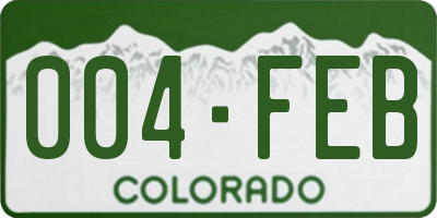 CO license plate 004FEB