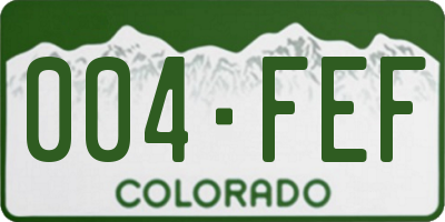 CO license plate 004FEF