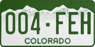 CO license plate 004FEH