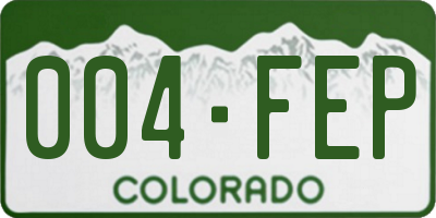 CO license plate 004FEP