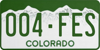 CO license plate 004FES