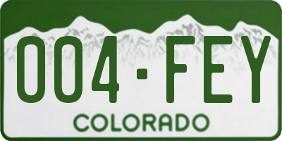 CO license plate 004FEY