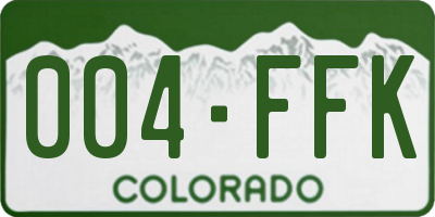 CO license plate 004FFK