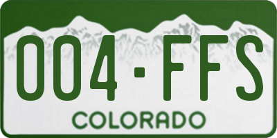 CO license plate 004FFS