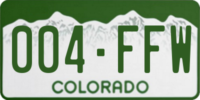CO license plate 004FFW