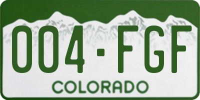 CO license plate 004FGF