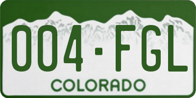 CO license plate 004FGL