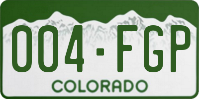 CO license plate 004FGP
