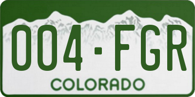 CO license plate 004FGR