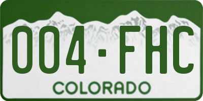 CO license plate 004FHC