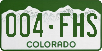 CO license plate 004FHS
