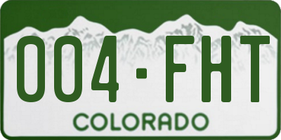 CO license plate 004FHT