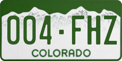 CO license plate 004FHZ