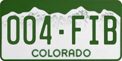 CO license plate 004FIB