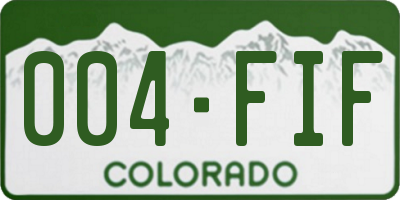 CO license plate 004FIF