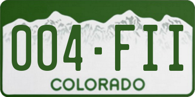 CO license plate 004FII