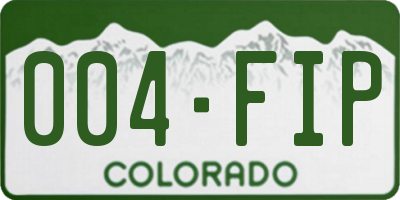 CO license plate 004FIP