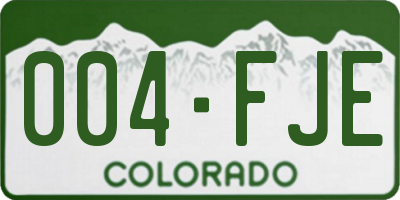 CO license plate 004FJE