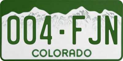 CO license plate 004FJN