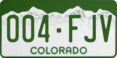 CO license plate 004FJV