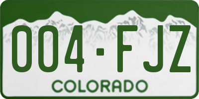 CO license plate 004FJZ