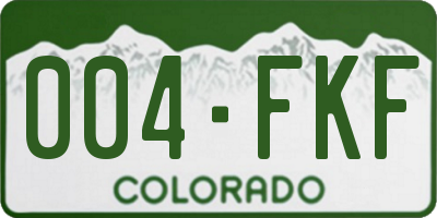 CO license plate 004FKF