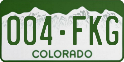 CO license plate 004FKG