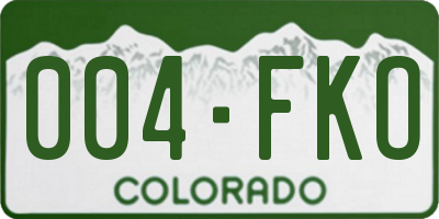 CO license plate 004FKO
