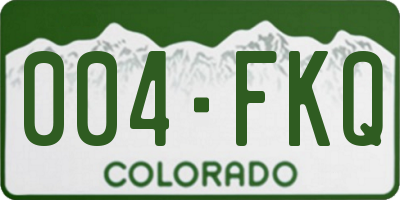 CO license plate 004FKQ