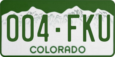 CO license plate 004FKU