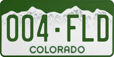 CO license plate 004FLD