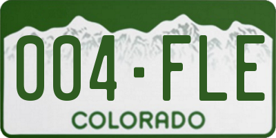 CO license plate 004FLE