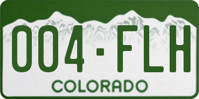 CO license plate 004FLH