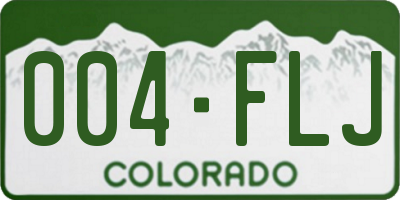 CO license plate 004FLJ