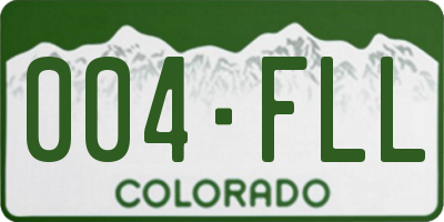 CO license plate 004FLL
