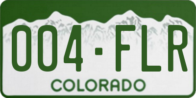 CO license plate 004FLR
