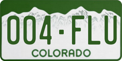 CO license plate 004FLU