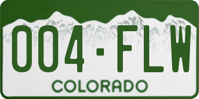 CO license plate 004FLW