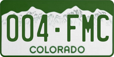 CO license plate 004FMC